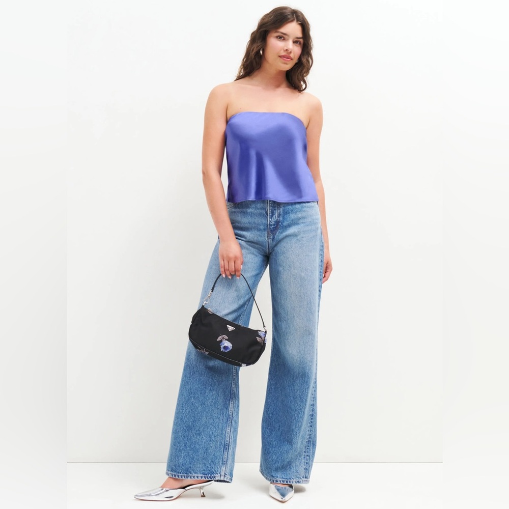 NWT Reformation periwinkle silk strapless top Y2K vibes